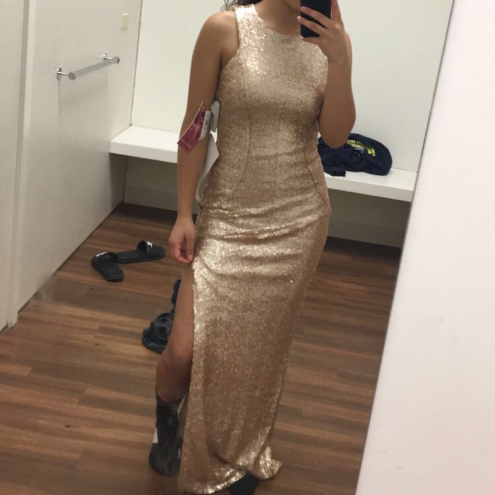 Gold sequin dress